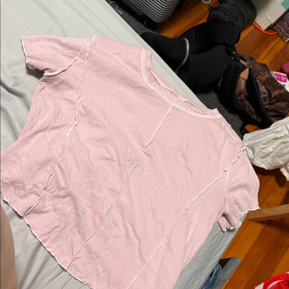 Arizona Jean Company Light Pink Short Sleeve Top